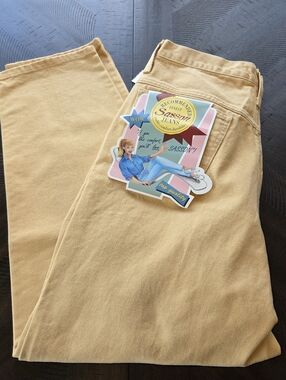 NWT Vintage 80s SASSON High Waist Mom Jeans Yellow Cotton Plus 20 Tapered